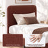 Artiss King Single Bed Frame with Headboard, Faux Linen Fabric Brown