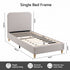 Artiss Single Bed Frame with Headboard, Faux Linen Fabric Grey