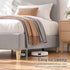 Artiss Single Bed Frame with Headboard, Faux Linen Fabric Grey