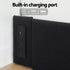 Queen Bed Frame with Storage Drawers RGB Lights Charging Station Upholstered Fabric