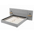 Artiss King Bed Frame Upholstered 292cm Wide Headboard Shelves USB Charging Grey