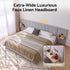 Artiss King Bed Frame Upholstered 292cm Wide Headboard Shelves USB Charging Grey