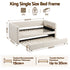 Artiss King Single Daybed with Trundle, Boucle Upholstered Bed Frame Guest Bed