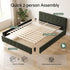 Artiss King Bed Frame Chenille Heavy Duty Platform Base Green 300kg Support No Box Spring Needed