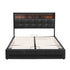 Artiss Double Bed Frame with Gas Lift Storage LED Lights Charging Station Headboard with Open Shelf
