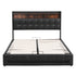 Queen Gas Lift Bed Frame with Storage, LED Lights & Charging Ports – PU Leather