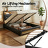 Queen Gas Lift Bed Frame with Storage, LED Lights & Charging Ports – PU Leather
