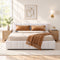 Artiss Queen Bed Frame with Charging, LED Lights & Tufted Headboard