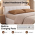 Artiss Queen Bed Frame with Charging, LED Lights & Tufted Headboard