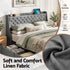King Bed Frame with 4 Storage Drawers and Charging Station Tufted Wingback Headboard 300kg Loads Charcoal Grey