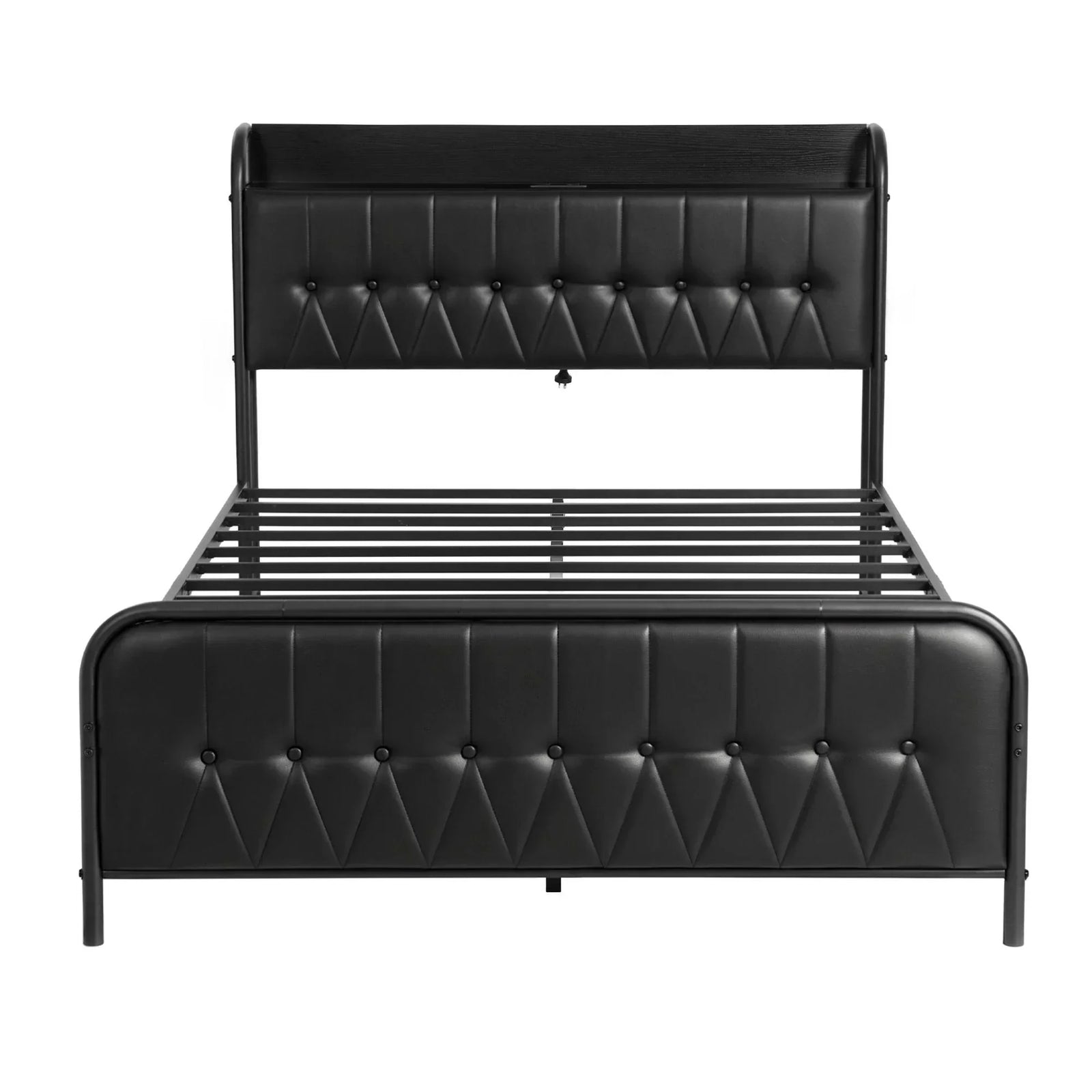 Double Bed Frame with Storage Headboard SAA Certified Charging Station