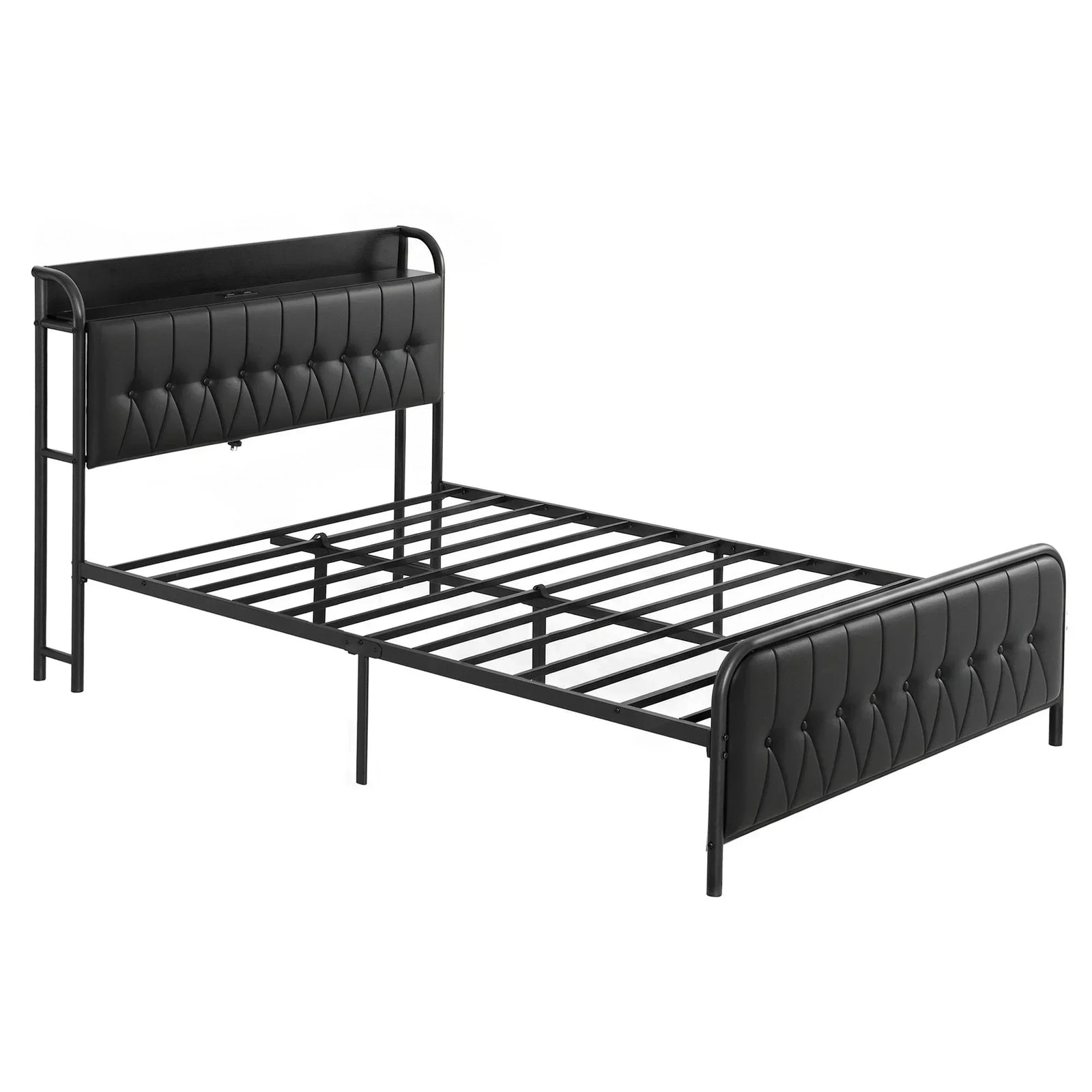 Double Bed Frame with Storage Headboard SAA Certified Charging Station