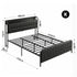 King Bed Frame with Storage Headboard SAA Certified Charging Station