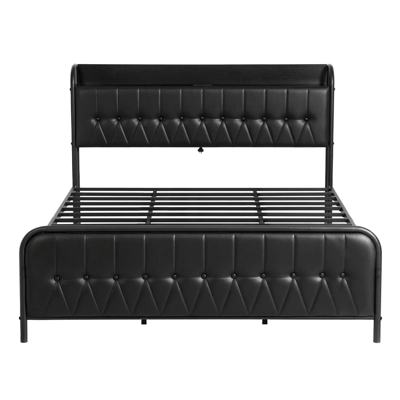 King Bed Frame with Storage Headboard SAA Certified Charging Station