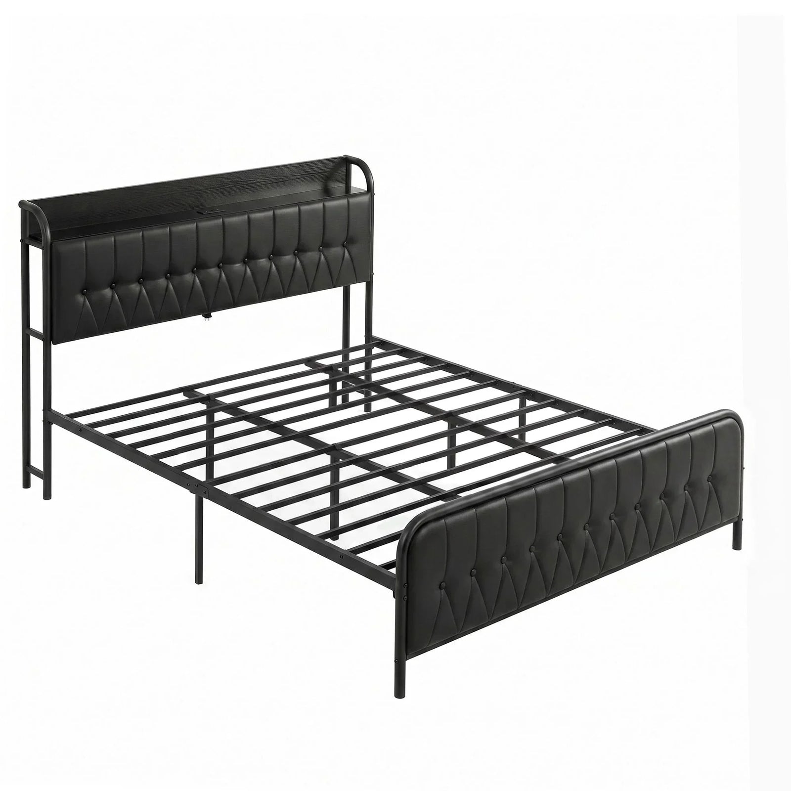 King Bed Frame with Storage Headboard SAA Certified Charging Station