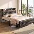 Queen Bed Frame with Storage Headboard SAA Certified Charging Station