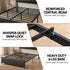 Double Bed Frame with LED Lights Storage Headboard 2 USB 2 AC Outlets Charging Station