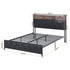 Queen Bed Frame with LED Lights and Storage Headboard Charging Station