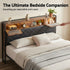 Queen Bed Frame with LED Lights and Storage Headboard Charging Station