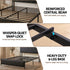 Queen Bed Frame with LED Lights and Storage Headboard Charging Station