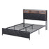 Queen Bed Frame with LED Lights and Storage Headboard Charging Station