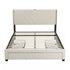 Artiss Queen Bed Frame with Charging Station and Storage Drawers Beige 300KG Noise Free