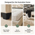 Artiss Queen Bed Frame with Charging Station and Storage Drawers Beige 300KG Noise Free