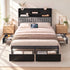 Artiss Queen Bed Frame with Storage, 4 Drawers and Charging Station