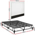 Queen Bed Frame with Headboard Platform Bed Base Grey Beige Fabric Metal