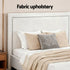 Queen Bed Frame with Headboard Platform Bed Base Grey Beige Fabric Metal