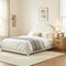 Queen Gas Lift Storage Bed Frame Boucle Upholstered Bedside Table Set Beige