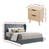 Gas Lift Queen Bed Frame and Bedside Table Set 2 Drawer Nightstand Bedroom Furniture Bundle