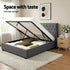 Gas Lift Queen Bed Frame and Bedside Table Set 2 Drawer Nightstand Bedroom Furniture Bundle