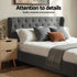 Gas Lift Queen Bed Frame and Bedside Table Set 2 Drawer Nightstand Bedroom Furniture Bundle