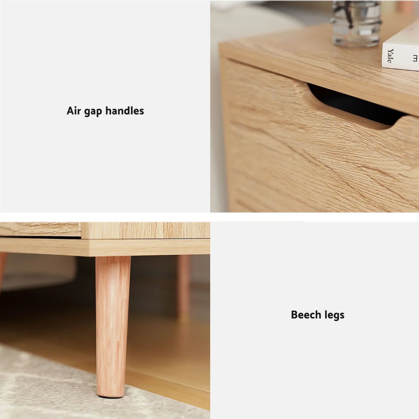 Gas Lift Queen Bed Frame and Bedside Table Set 2 Drawer Nightstand Bedroom Furniture Bundle
