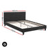 Queen Bed Frame Mattress Set Platform Upholstered Hybrid Pocket Coil