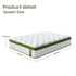 Queen Bed Frame Mattress Set Platform Upholstered Hybrid Pocket Coil