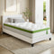 Single Bed Frame with Hybrid Mattress Set Boucle Upholstered Medium Firm