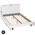 Double Bed Frame and Hybrid Mattress Bundle with Headboard White