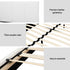 Double Bed Frame and Hybrid Mattress Bundle with Headboard White