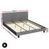 King Bed Frame Set With Hybrid Mattress Medium Firm Linen Grey