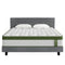 King Bed Frame Set With Hybrid Mattress Medium Firm Linen Grey