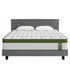 King Bed Frame Set With Hybrid Mattress Medium Firm Linen Grey