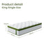 King Single Bed Set with Hybrid Mattress Upholstered Platform White Boucle Fabric