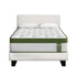 King Single Bed Set with Hybrid Mattress Upholstered Platform White Boucle Fabric