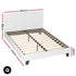 Queen Bed Frame Set with Hybrid Mattress and Leather Frame Medium White