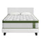 Queen Bed Frame Set with Hybrid Mattress and Leather Frame Medium White