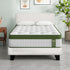 Single Bed Frame Mattress Bundle Platform Headboard Medium Firm Hybrid White