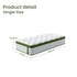 Single Bed Frame Mattress Bundle Platform Headboard Medium Firm Hybrid White