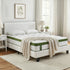 Double Bed Frame Platform White PVC Leather Hybrid Mattress Modern